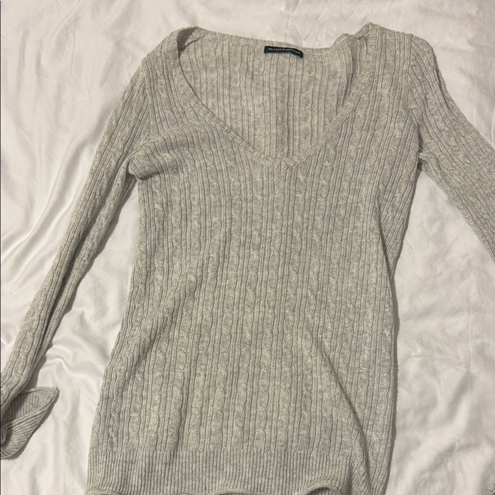 Women's V-Neck Cable Knit Sweater